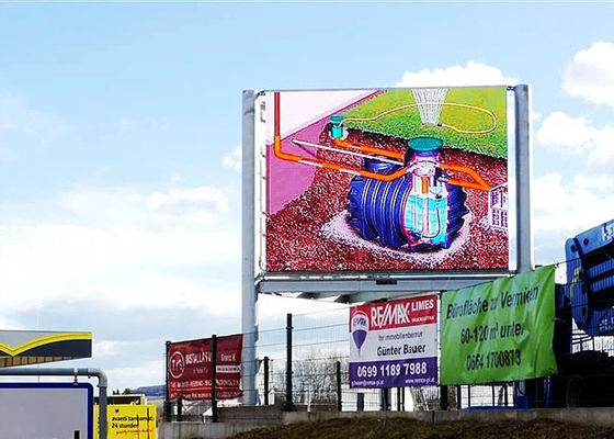 Outdoor P10mm ติดตั้งถาวร 800x1200mm ตู้อลูมิเนียมกันน้ำ LED Display สำหรับ Outdoor Street Led Display