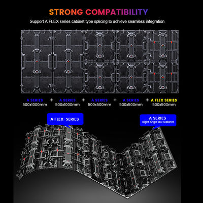 P3.91 ดิสเพจ LED ที่เช่าเวที มีความถี่ในการเปลี่ยนกรอบ 50/60hz และความสว่าง 800cd/m2