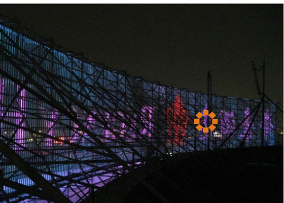 เช่าจอแสดงผล LED โปร่งใสขนาดใหญ่ Soft Ultra Mince Glass Led Screen P12 สีเต็ม