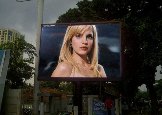 มัลติมีเดีย P16 จอแสดงผล LED สีเต็ม LED แบบติดผนังกลางแจ้งวิดีโอขนาดใหญ่ IP65