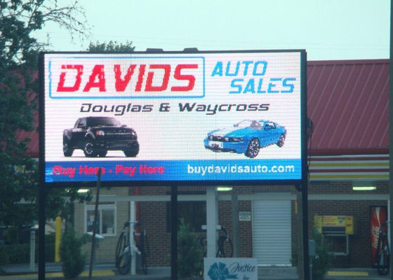 นิทรรศการหน้าจอแสดงผลดิจิตอลกลางแจ้ง P8 SMD อลูมิเนียมกันน้ำหล่อตาย