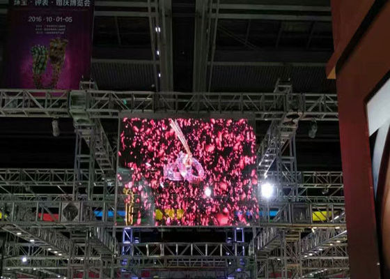 ร่ม P10 โปร่งใสจอแสดงผล LED ผนังวิดีโอแก้วน้ำหนักเบา 9216 Dos / Sqm