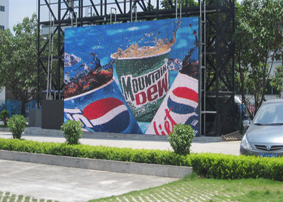 หน้าจอแสดงผล LED กลางแจ้งขนาดใหญ่บางเฉียบแบบ สีเต็ม RGB Waterproof 2R1G1B