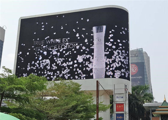DIP346 P10 หน้าจอ LED โค้งสีเต็มหน้าจอโฆษณากลางแจ้ง 10,000 Dos / Sqm
