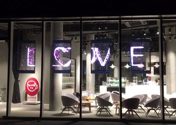 จอแสดงผล LED ความหนาแน่นสูงผนังวิดีโอ LED ใสติดตั้งง่ายแขวน