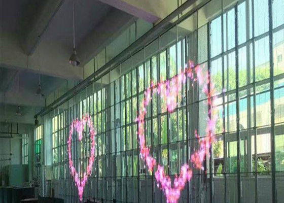 P15 จอแสดงผล LED แบบใส Clear สีเต็ม SMD3528 ประหยัดพลังงาน 65746 Dos / Sqm