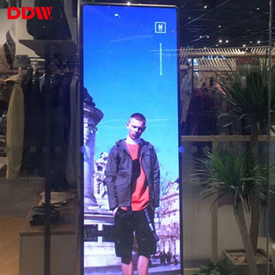 โฆษณาวิดีโอดิจิตอล LED กระจกหน้าจอแบบพกพาบางเฉียบในร่ม P1.75 P2 P2.5