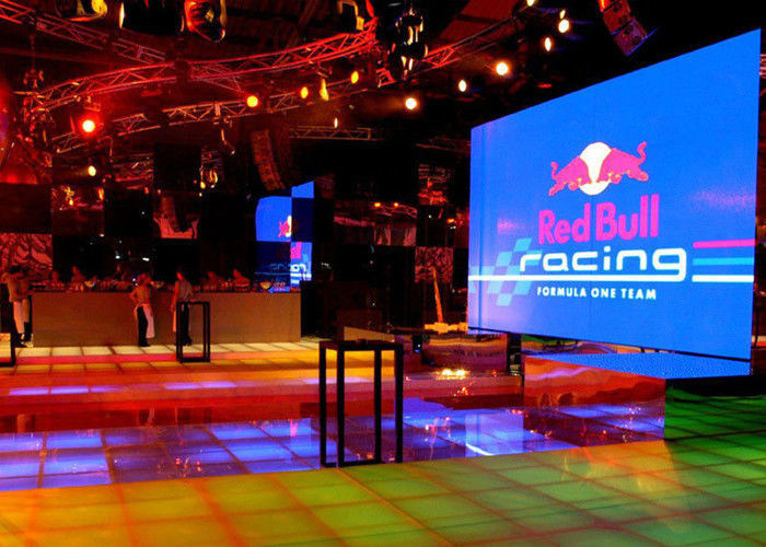 ทีวีแสดง P4.8 หน้าจอแสดงผล LED ขนาดเล็กโฆษณาในร่มนำสัญญาณคาร์บอนไฟเบอร์บาง