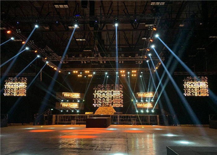 จอแสดงผล LED สีเต็ม แบบติดผนังภายในอาคารในเชิงพาณิชย์ P4.8 สำหรับให้เช่าที่มีน้ำหนักเบา